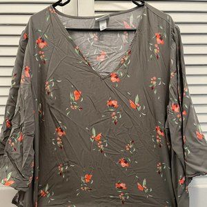 Flowy Green Floral Top